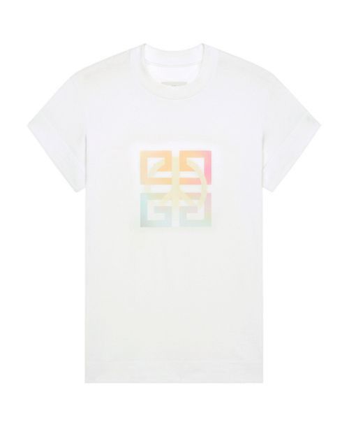 Givenchy o1srvl11e0725 Slim Fit T-Shirt in Printed Jersey in White Size L / US 10 / IT 46 - 1 Preview