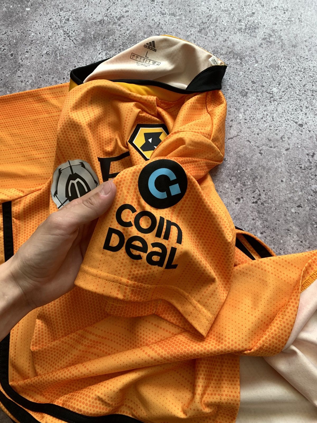Adidas 🔥ADIDAS WOLVERHAMPTON 2019 2020 HOME SOCCER JERSEY Size US L / EU 52-54 / 3 - 6 Thumbnail