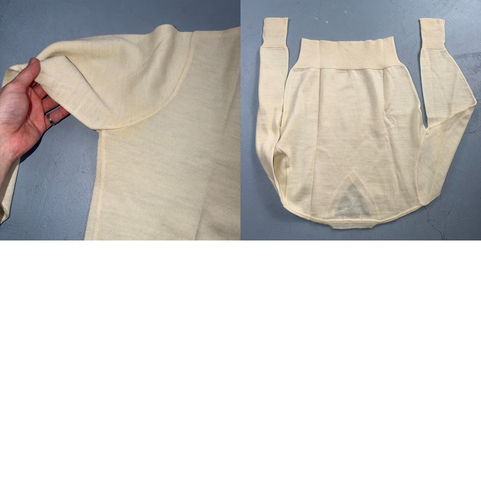 Vintage VINTAGE 1950s Wool Pullover Sweater Rockabilly Mens V Neck Ivory Columbia Knit Shirt Mens 40 Regular Wool Size US L / EU 52-54 / 3 - 8 Thumbnail