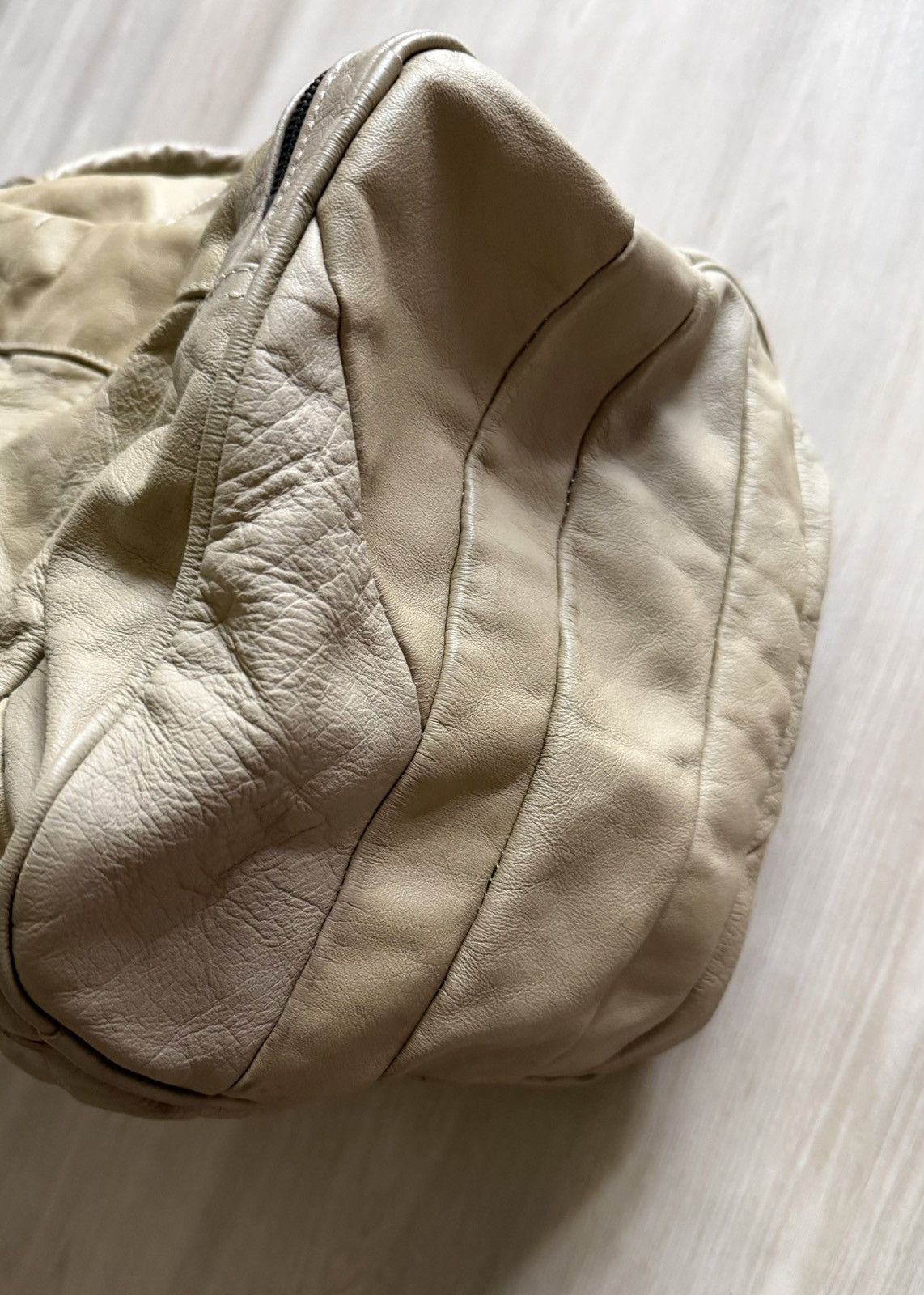 Vintage Vtg 70s 80s Geuine Leather Patchwork Duffle Bag Gym Travel Size ONE SIZE - 4 Thumbnail