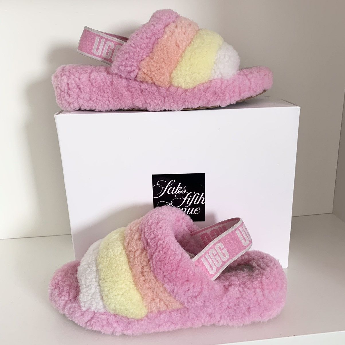 Ugg Ugh shearling pastel pink popsicle slides Size US 7 / IT 37 - 16 Thumbnail