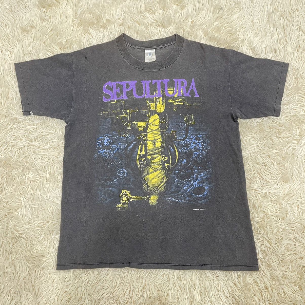 Band Tees Final Drop‼️ Vtg Sepultura Rare Europe 1993 Chaos AD Size US L / EU 52-54 / 3 - 1 Thumbnail