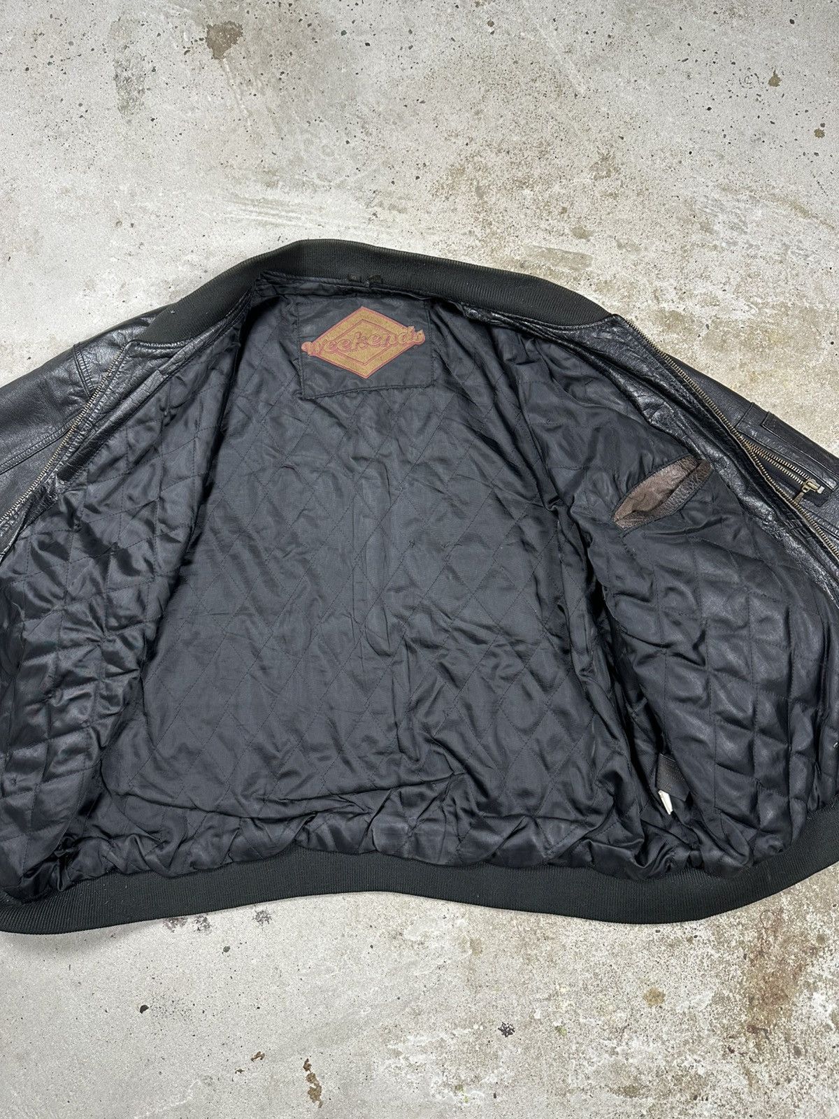 Vintage Y2K MA1 Leather Military Bomber Jacket Flyers