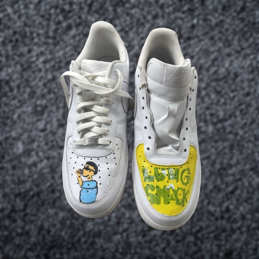 Nike Nike Air Force 1 Low White '07 Mens Sneaker CW2288-111 Custom Weed 420 CW2288-111 Mens White Leather Athletic Sports Sneaker 2000s? Size US 10 / EU 43 - 1 Thumbnail
