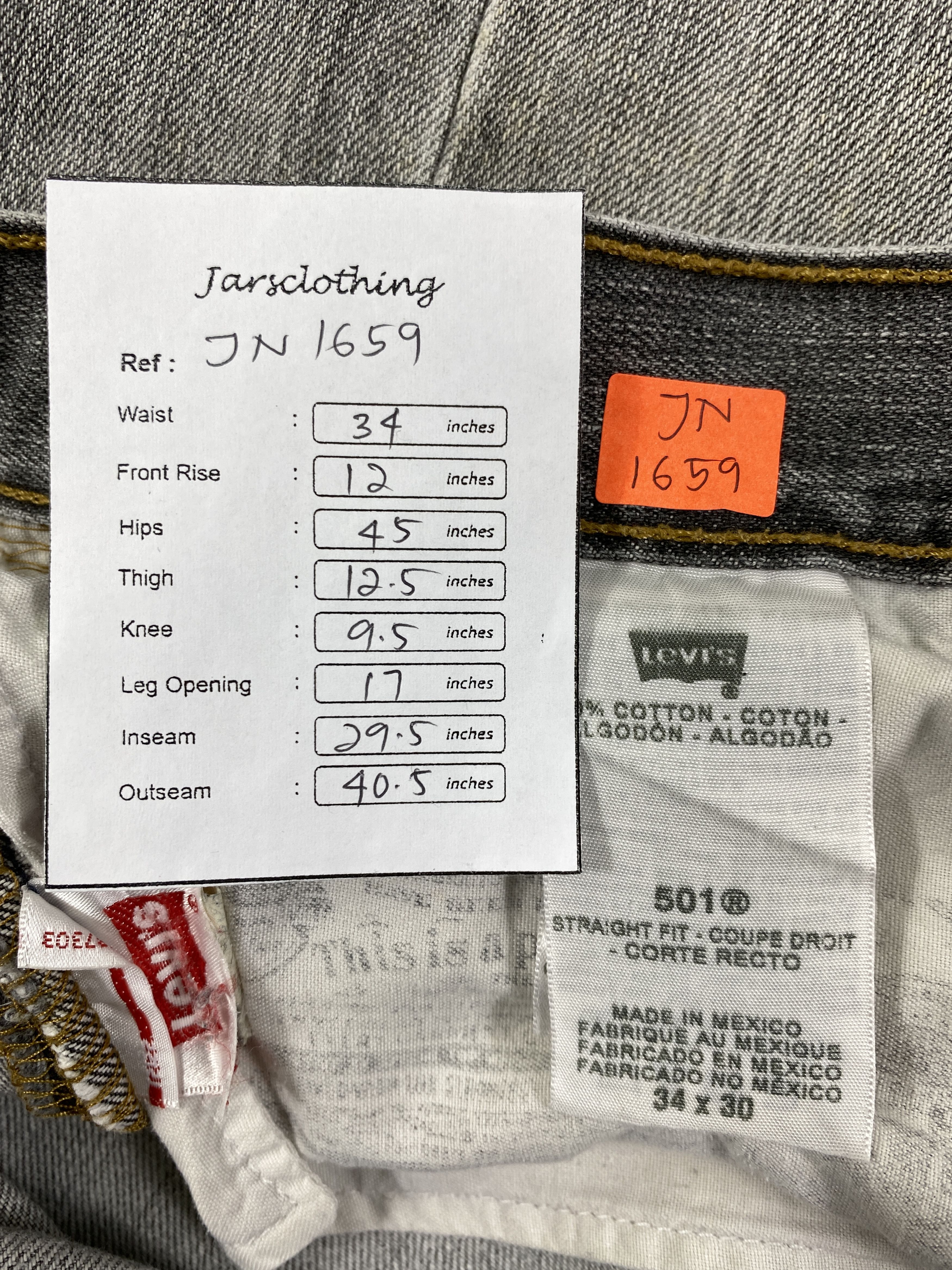 Japanese Brand Light Grey Vintage Levi's 501 Jeans 34x29.5 Denim -JN1659 Size US 34 / EU 50 - 8 Thumbnail