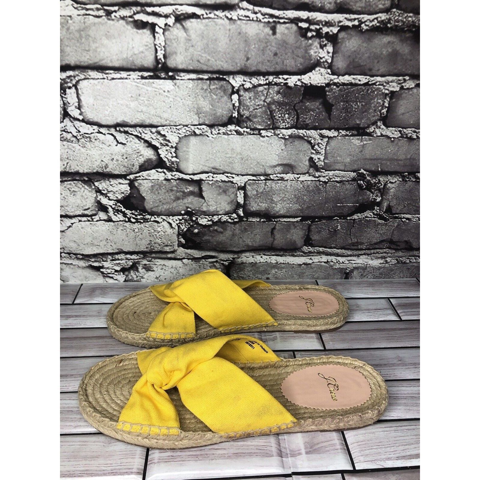 Other J. Crew Yellow Twisted Canvas Fabric Slide Espadrilles Sanda Size US 9 / IT 39 - 9 Thumbnail