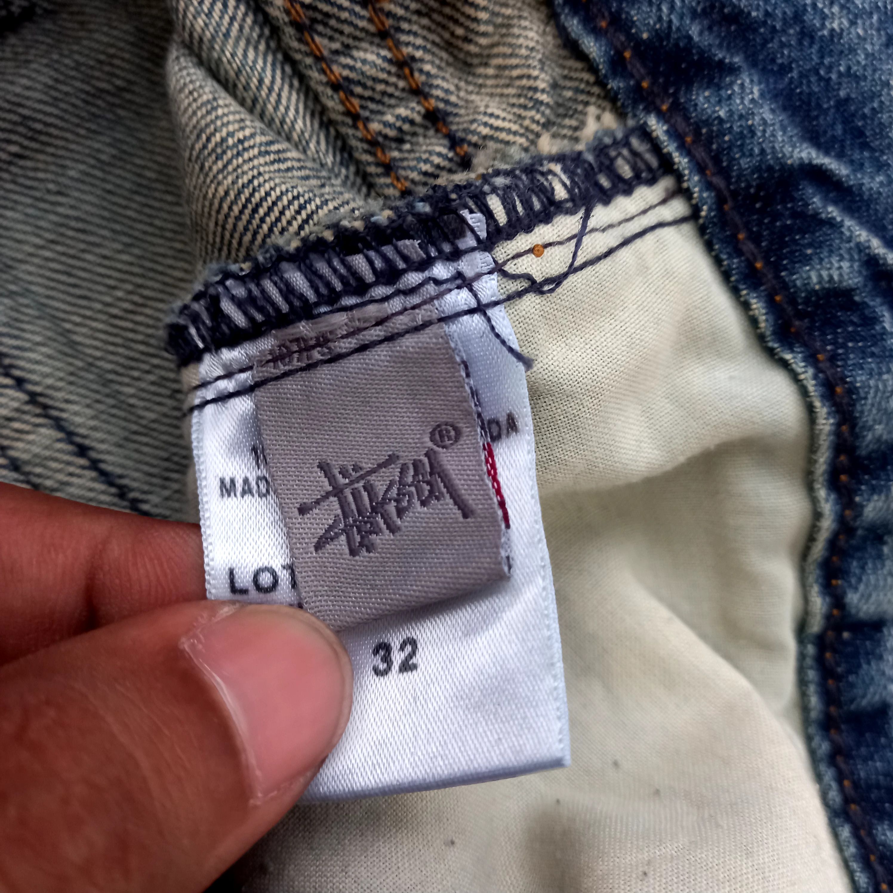 Stussy 1990s Stussy - Button Fly Distressed Denim Pants Size US 32 / EU 48 - 6 Thumbnail