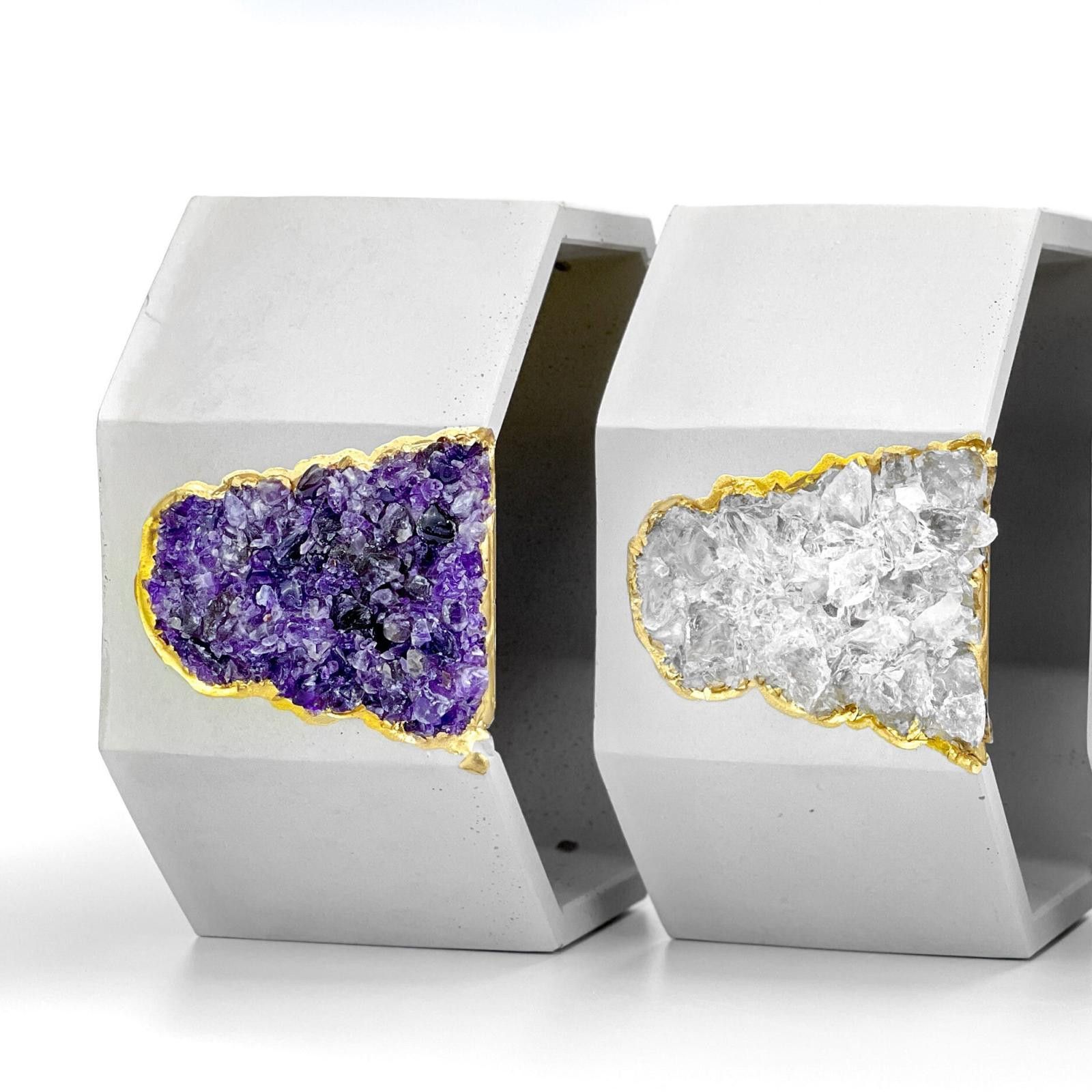 Other Large Geode Planter | Big Amethyst Crystal Planter Pot gift Size ONE SIZE - 4 Thumbnail