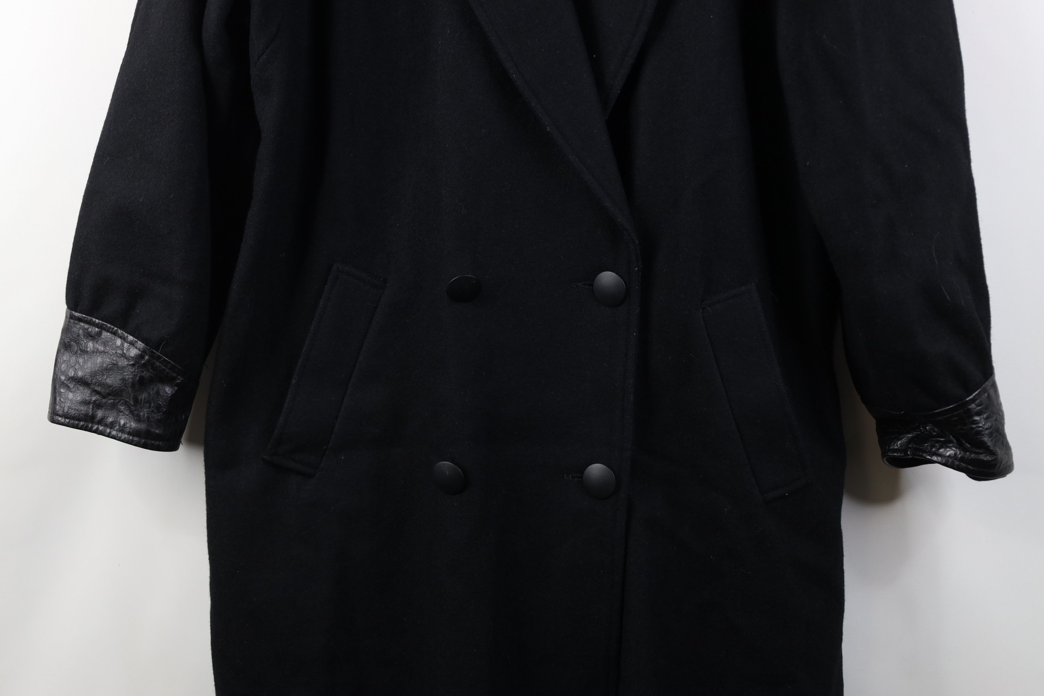 Vintage Vintage 70s 80s Streetwear Trim Trench Coat Jacket Black USA Size XXL / US 16-18 / IT 52-54 - 3 Thumbnail