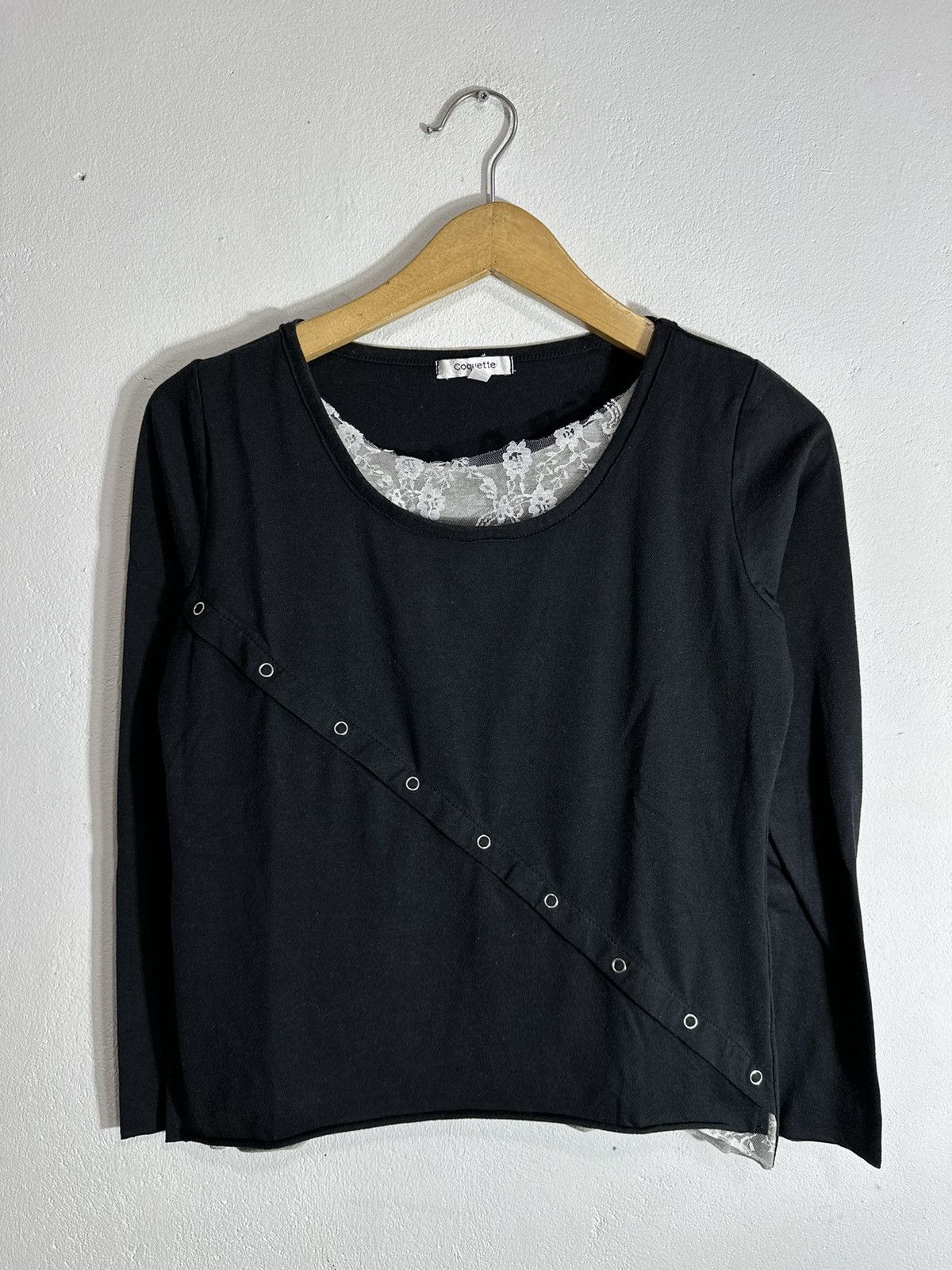 COQUETTE STUDDED BUTTON DOUBLE LAYER ISSEY YOHJI STYLE