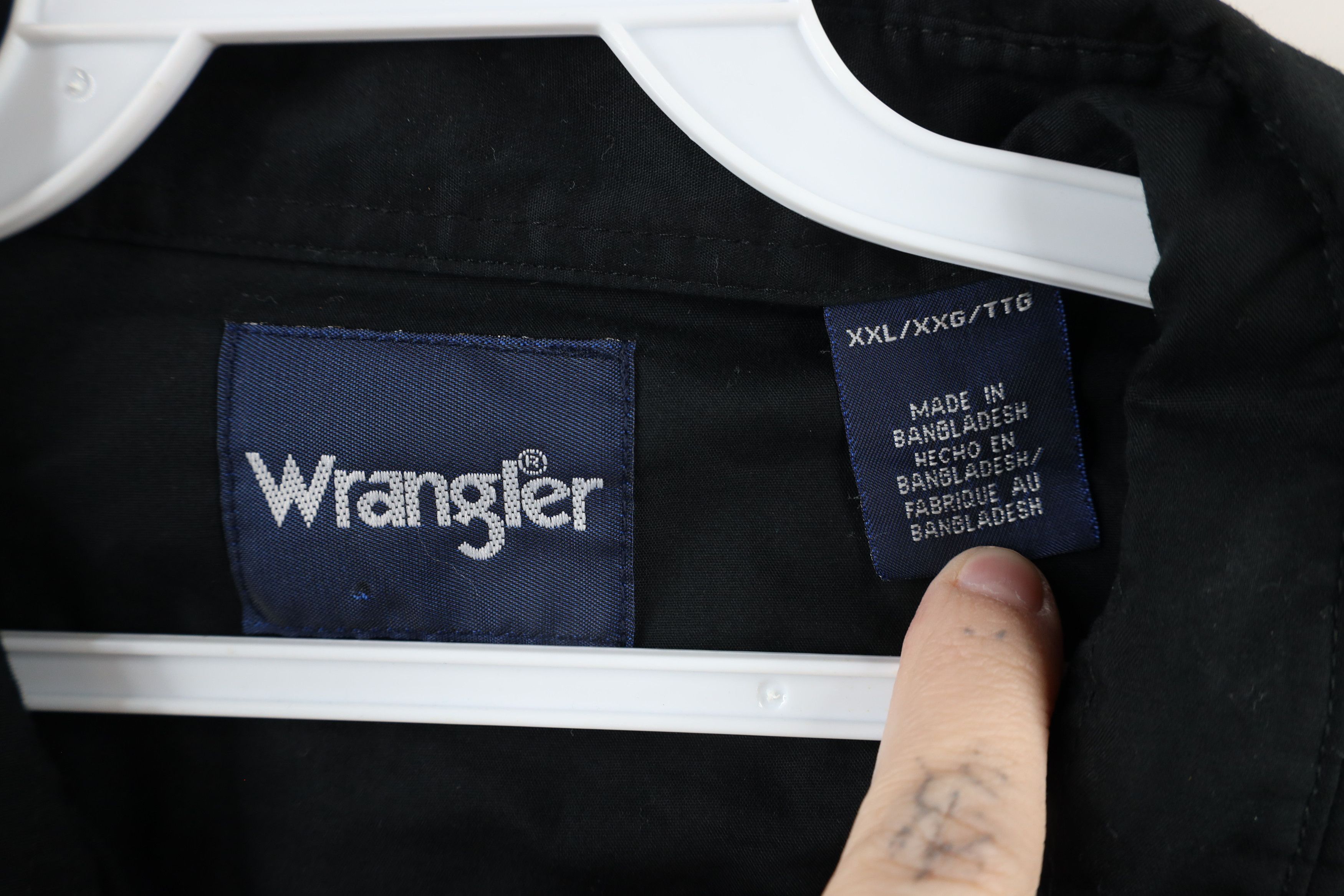 Vintage × Wrangler Vintage 90s Wrangler Rodeo Snap Button Collared Shirt Black Size US XXL / EU 58 / 5 - 6 Thumbnail