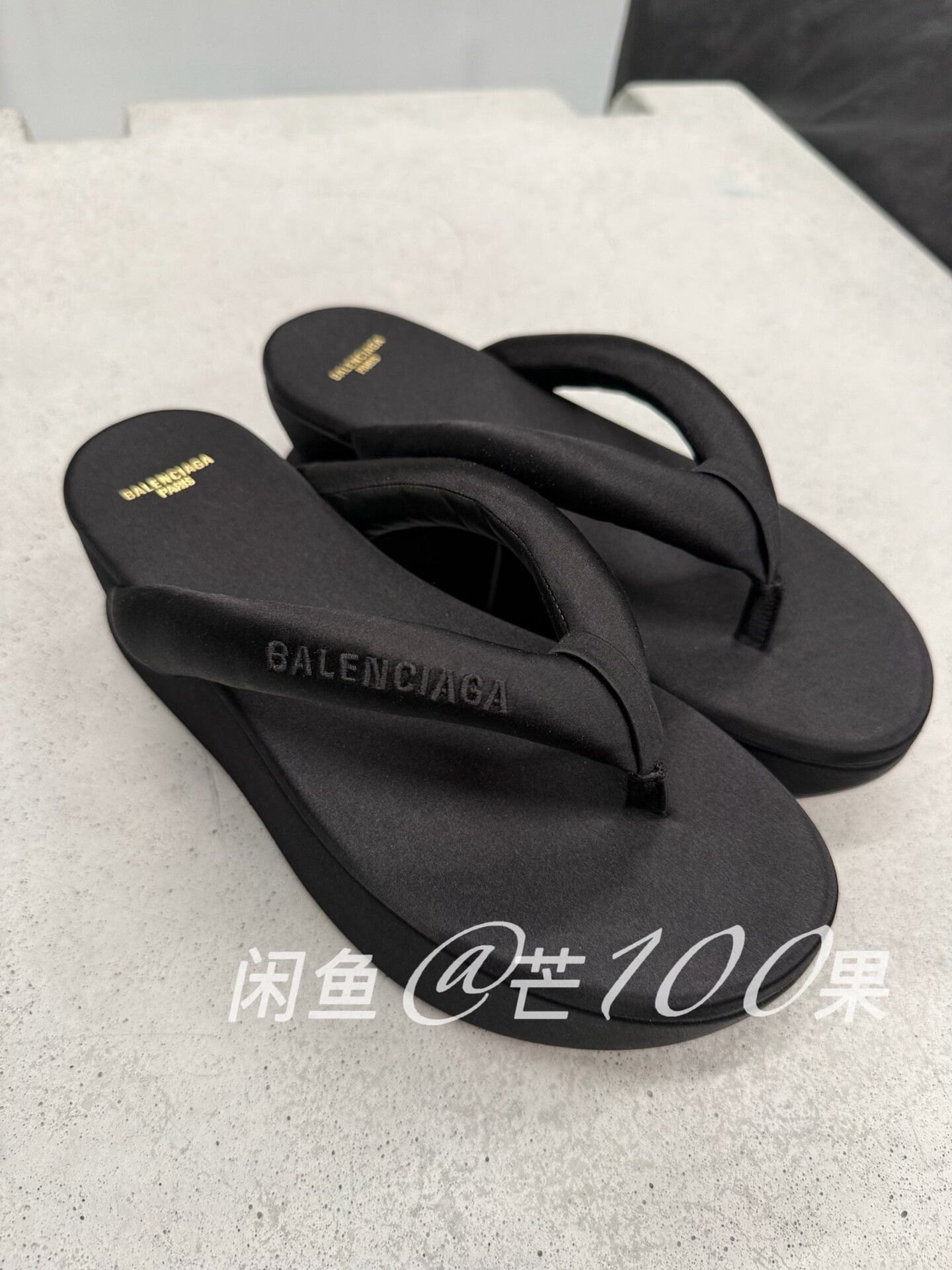 Balenciaga Balenciaga 26 Black Platform Thong Sandals Size US 10 / IT 40 - 1 Thumbnail