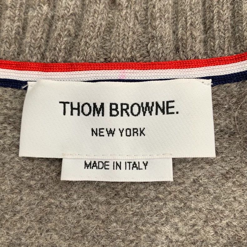 Thom Browne Thom Browne Gray wool blended alpaca knitted zipper jacket Size US S / EU 44-46 / 1 - 6 Thumbnail