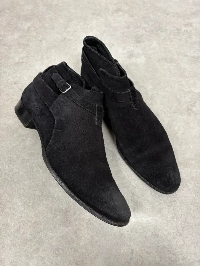 Saint Laurent Paris AW2013 Saint Laurent Black Mid Suede Leather Boots Size US 9 / EU 42 - 5 Thumbnail