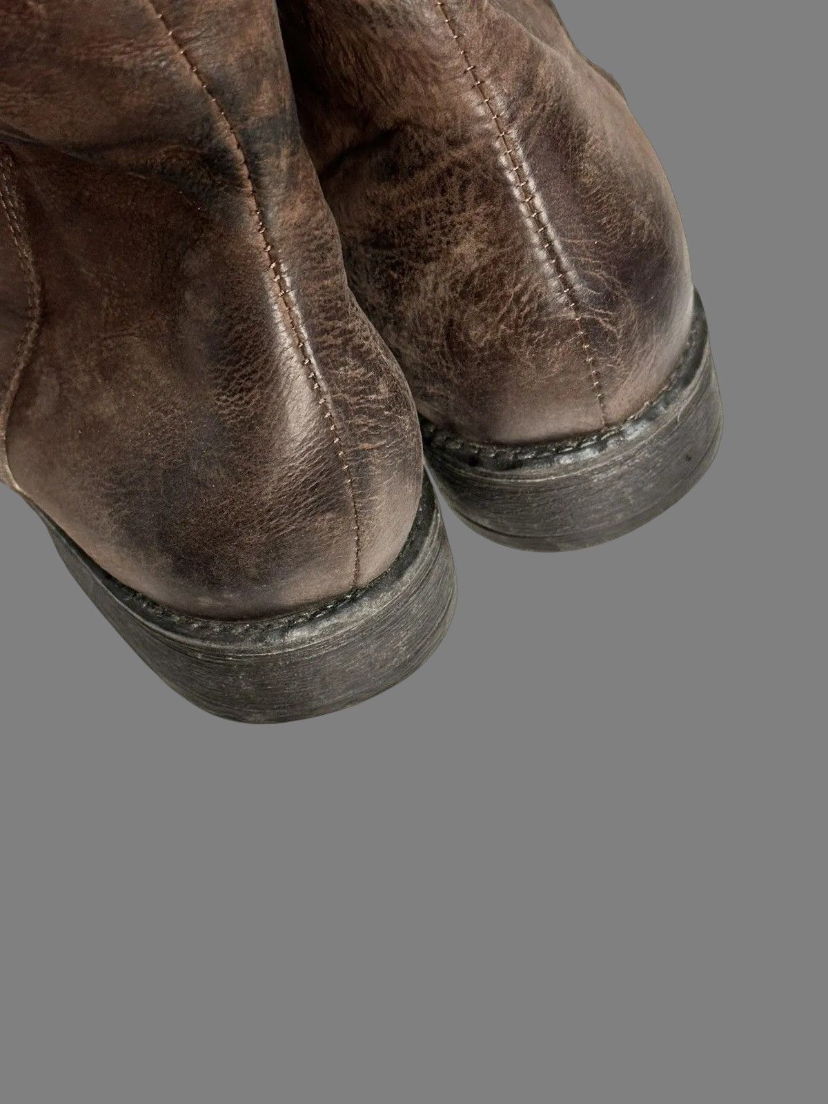 If Six Was Nine Vintage Brown Leather Ankle Boots Italy Guidi Style Size US 8 / EU 41 - 8 Thumbnail
