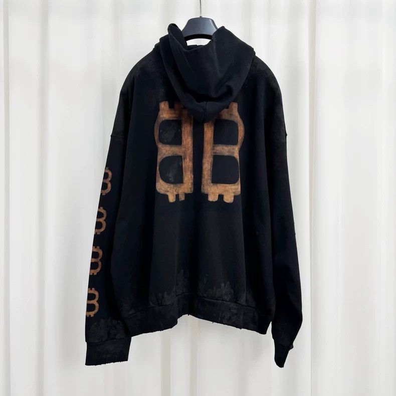 Balenciaga Balenciaga Bitcoin-made old monogrammed hoodie Size US S / EU 44-46 / 1 - 2 Thumbnail