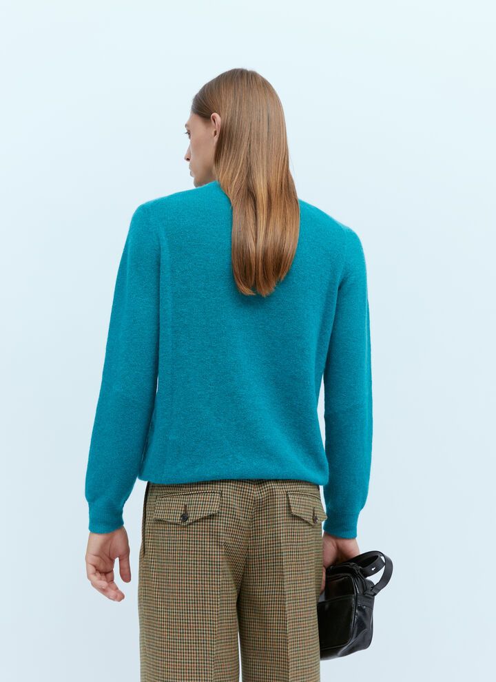 Gucci o1s1wg110925 Logo Embroidery Knit Sweater in Blue Size US XS / EU 42 / 0 - 5 Thumbnail