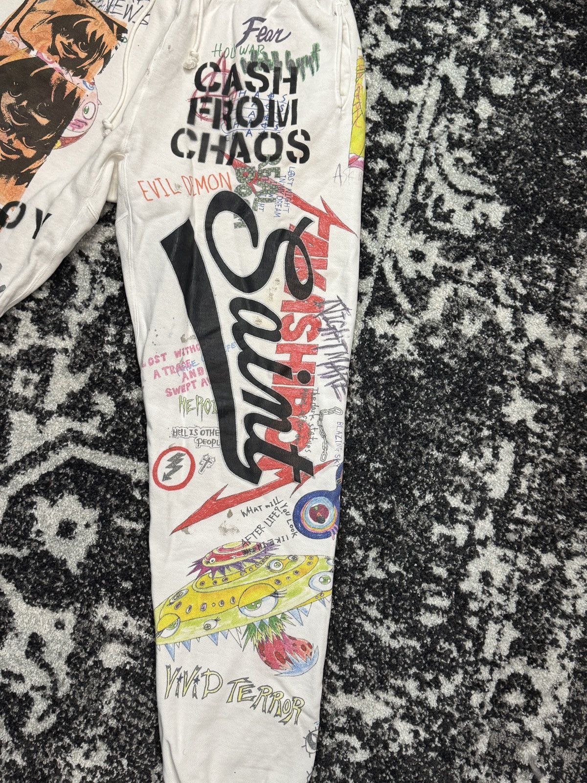Saint Michael Saint Michael X Takashi Murakami Grafitti Sweat Pants LARGE Size US 34 / EU 50 - 3 Thumbnail