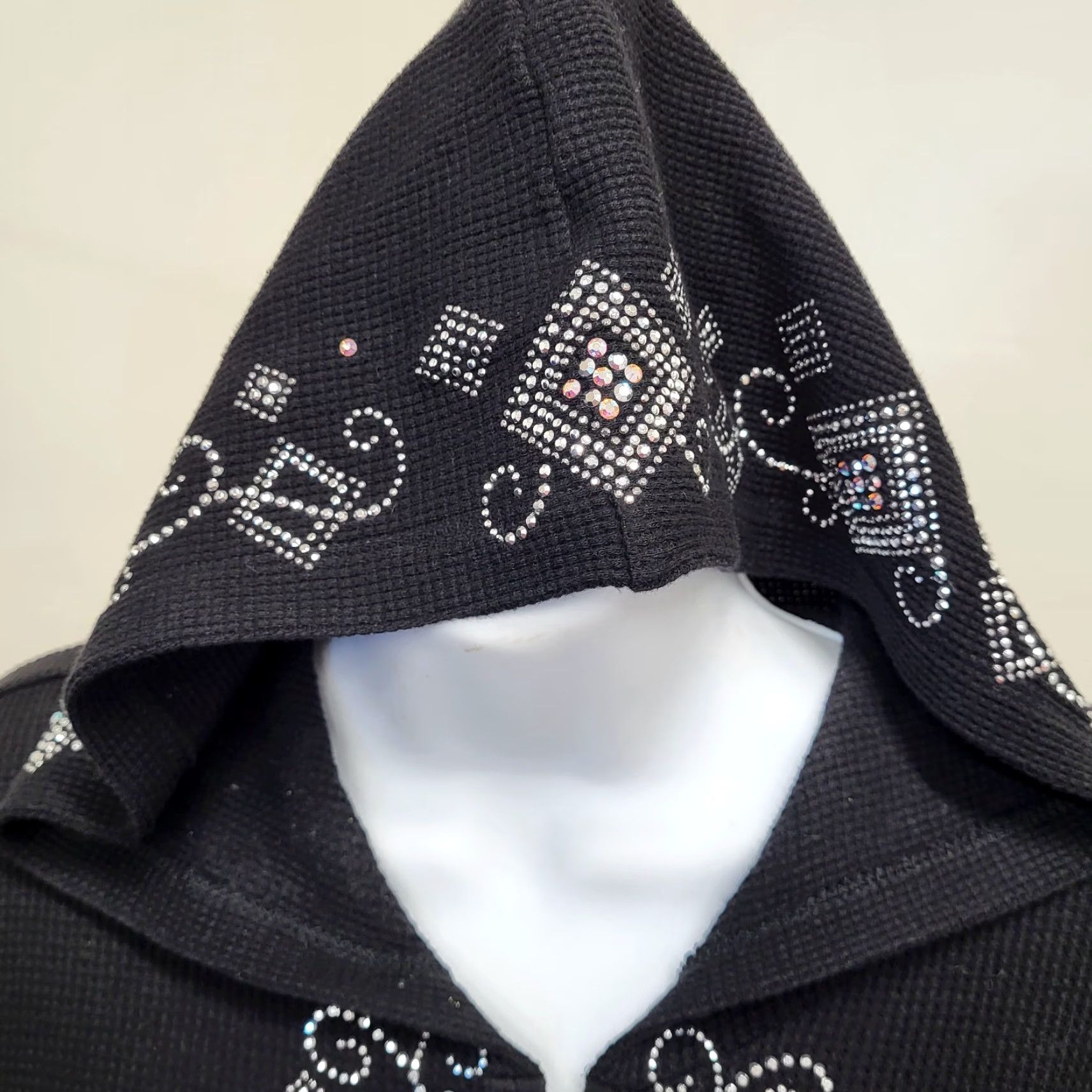 Swarovski Christine Alexander Jacket Women's Large Black Hooded Swarovski Crystals Studs Size L / US 10 / IT 46 - 3 Thumbnail