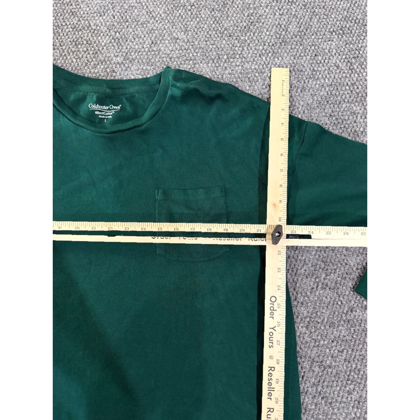 Coldwater Creek Coldwater Creek Womens T Shirt Crewneck Long Sleeve Green Pocket Casual Regular Large Green Mens? Size L / US 10 / IT 46 - 5 Thumbnail