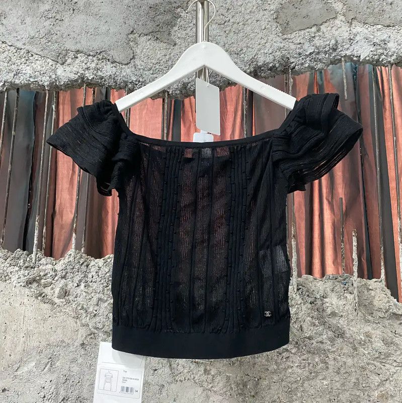 Chanel Summer Black Short Sleeve Top 0089