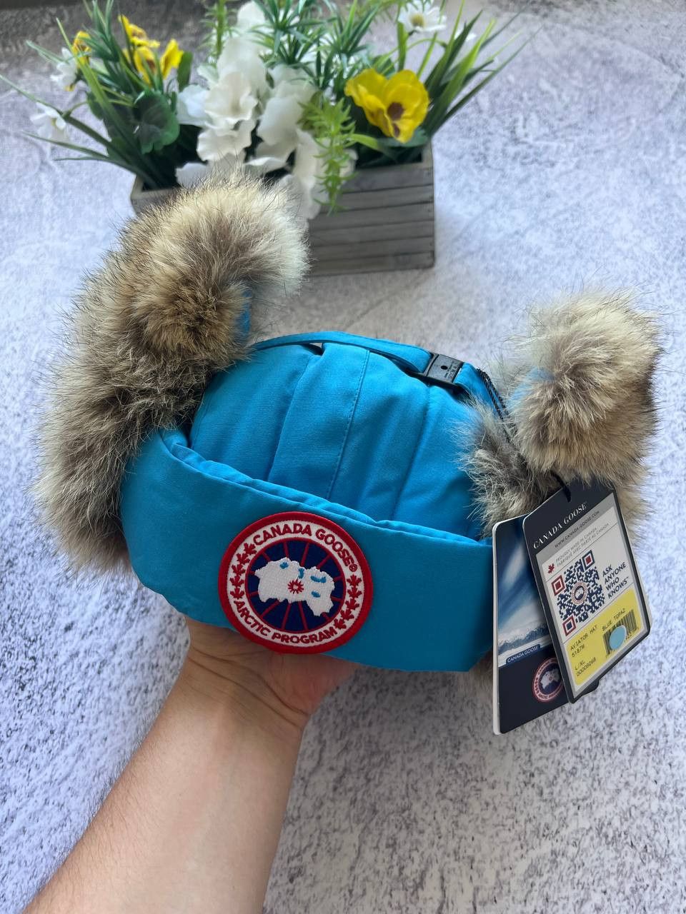 Canada Goose NEW CANADA GOOSE AVIATOR HAT FUR L/XL Size 34 - 3 Thumbnail