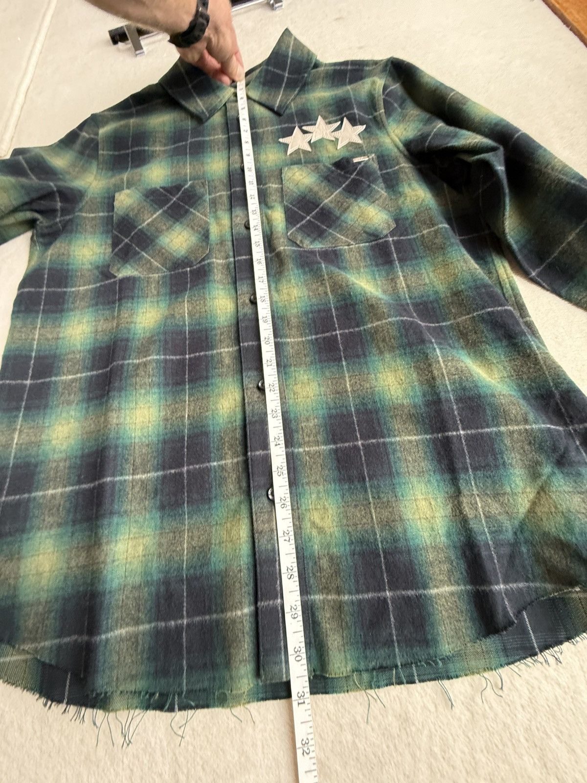 Amiri $990 Amiri leather star patch green flannel check shirt 48 Size US M / EU 48-50 / 2 - 7 Thumbnail