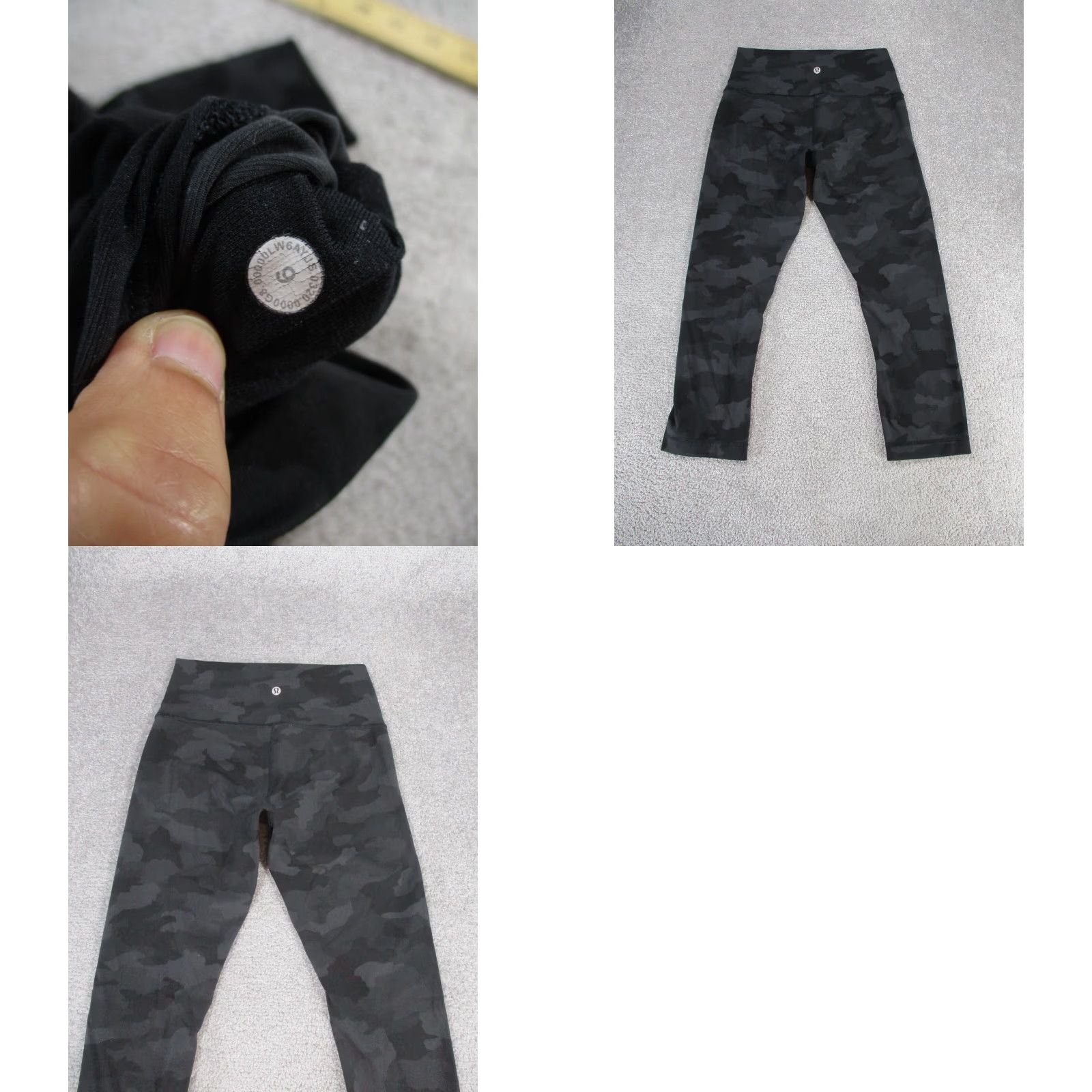 Lululemon Lululemon Women's 6 Wunder Under Crop Leggings Gray Black Camo Activewear Athleisure Size 28" / US 6 / IT 42 - 8 Thumbnail