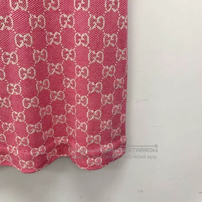 Gucci Gucci Pink logo jacquard full-print wool round-neck short- Size XS / US 0-2 / IT 36-38 - 4 Thumbnail