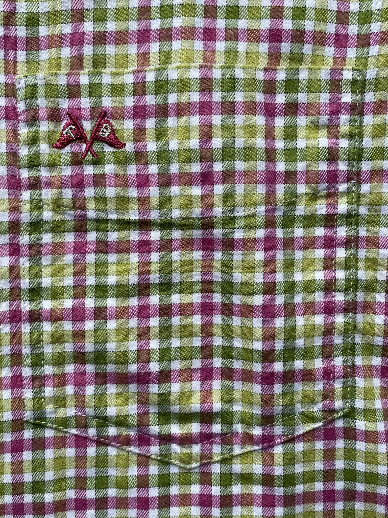 Burberry Vintage Thomas Burberry Button Up Green And Pink Shirt Size US L / EU 52-54 / 3 - 5 Thumbnail