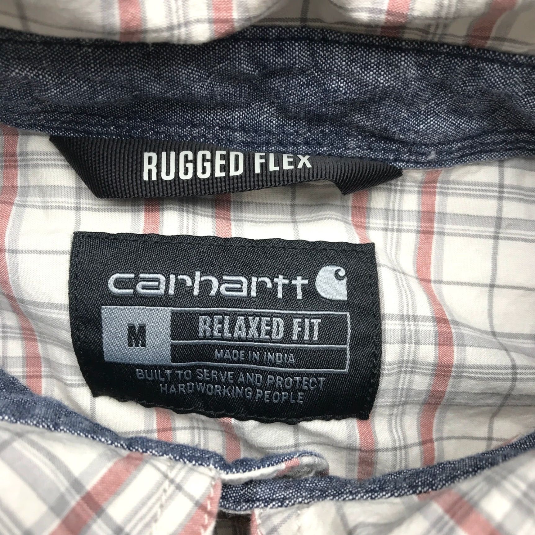 Carhartt Carhartt Rugged Flex Button Up Short Sleeve Plaid Shirt Mens M White Red Gray Size US M / EU 48-50 / 2 - 4 Thumbnail