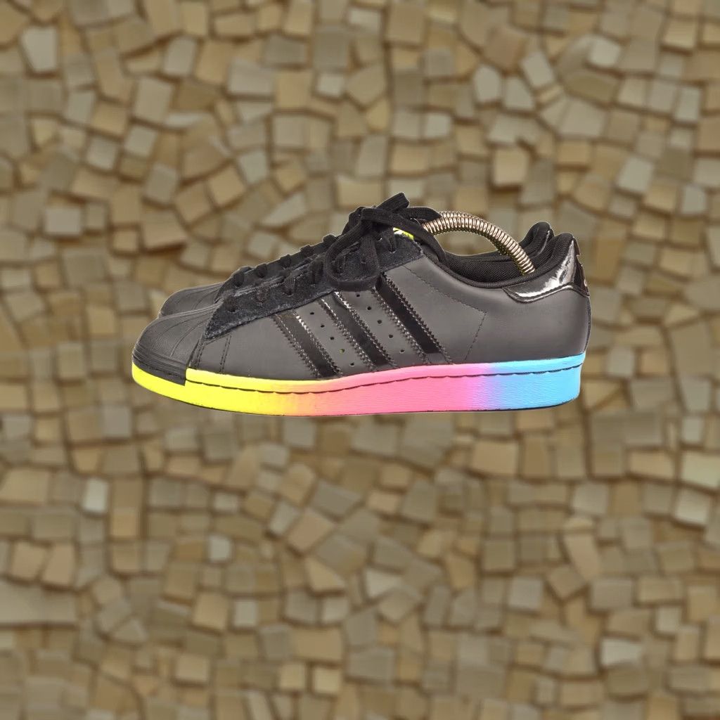 Adidas Adidas Originals Superstar 80S Rita Ora Black Rainbow Sneakers M19070 Women US 8.5 Shadowed by Wear Size US 7 / IT 37 - 1 Thumbnail