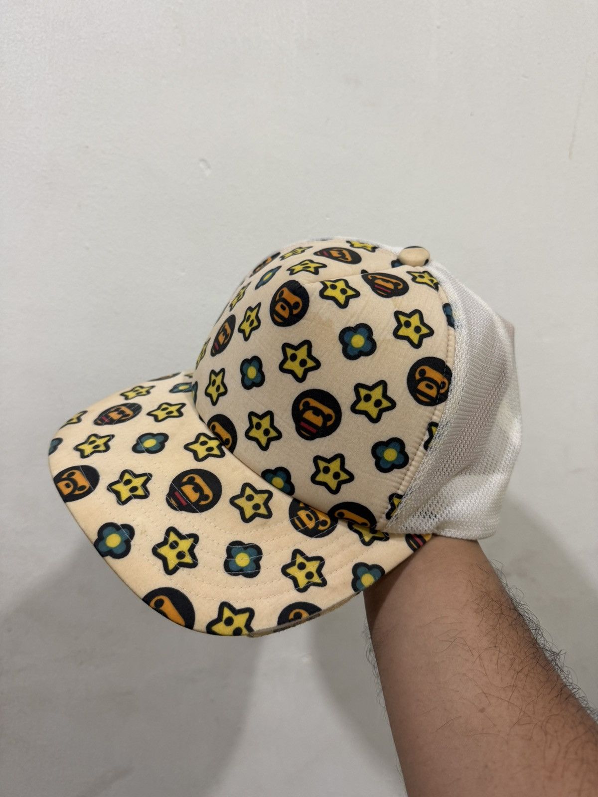 Bape VTG Bape Milo Monogram Distress Mesh Cap Size ONE SIZE - 1 Thumbnail