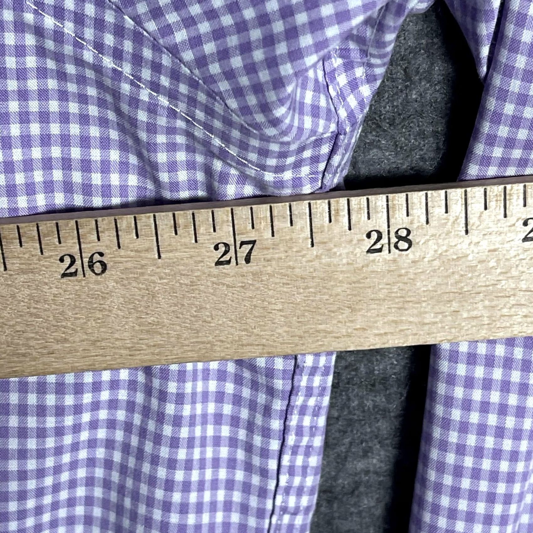 Tommy Hilfiger Tommy Hilfiger Shirt Mens 2XL Purple Gingham Dress Button Down Wrinkle Free Size 48R - 5 Thumbnail
