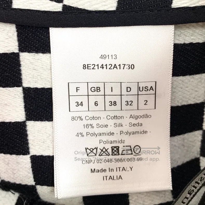Dior Dior Black and white color-blocked checkerboard cotton cas Size 42" / US 20 - 6 Thumbnail