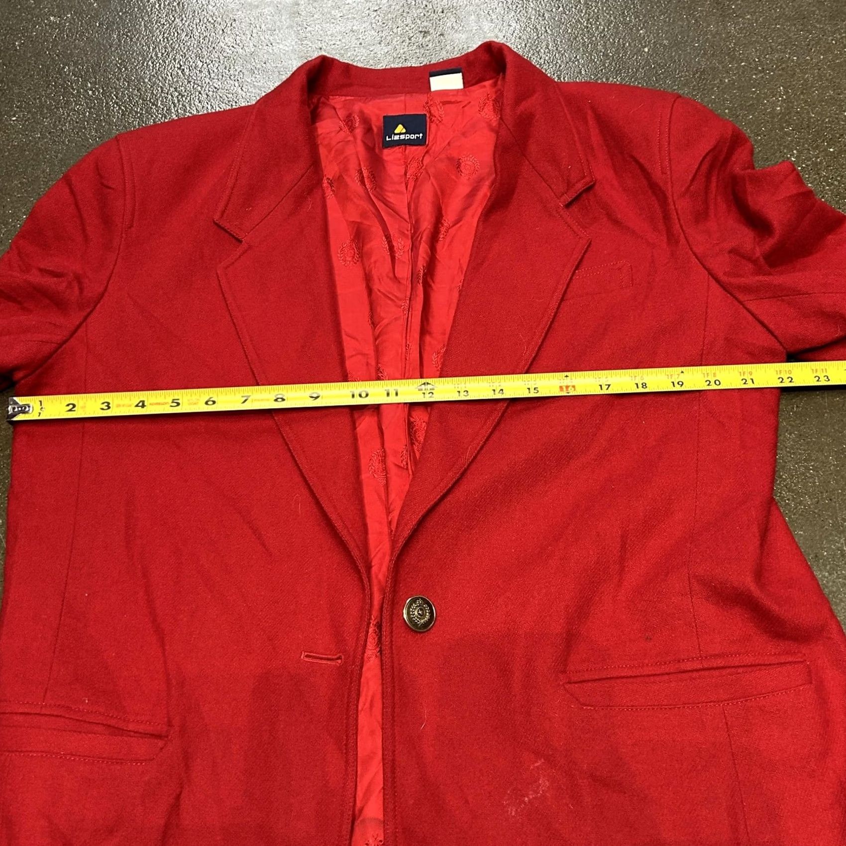 Liz Claiborne VINTAGE Lizsport Blazer Womens Medium Large Red One Button Lined Jacket 90s Size M / US 6-8 / IT 42-44 - 5 Thumbnail