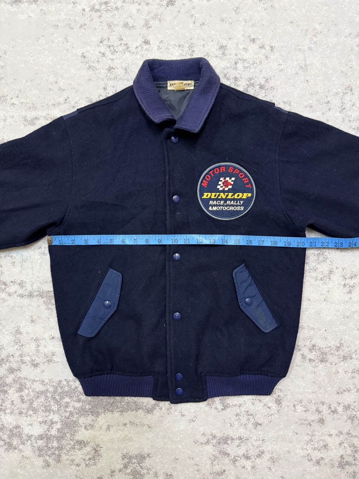 Dunlop Vintage 90s Dunlop Motorsports Fashion Wool Varsity Jacket Size US S / EU 44-46 / 1 - 18 Thumbnail