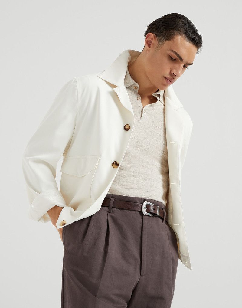 Brunello Cucinelli o1la1rc1a0326 Délavé Jacket in Ivory Size US L / EU 52-54 / 3 - 4 Thumbnail