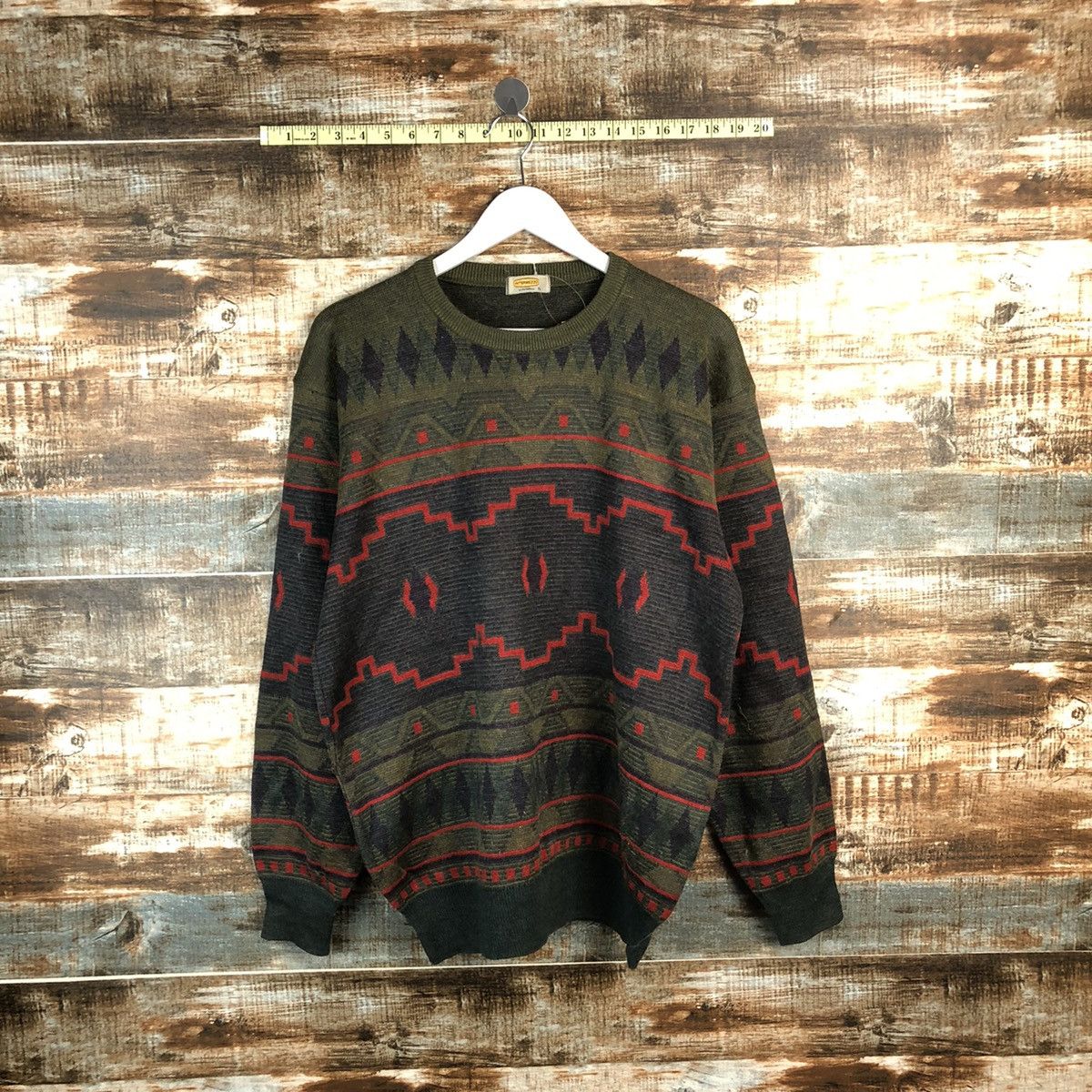 Intermezzo Green art vintage sweatshirt Knitwear #A1327