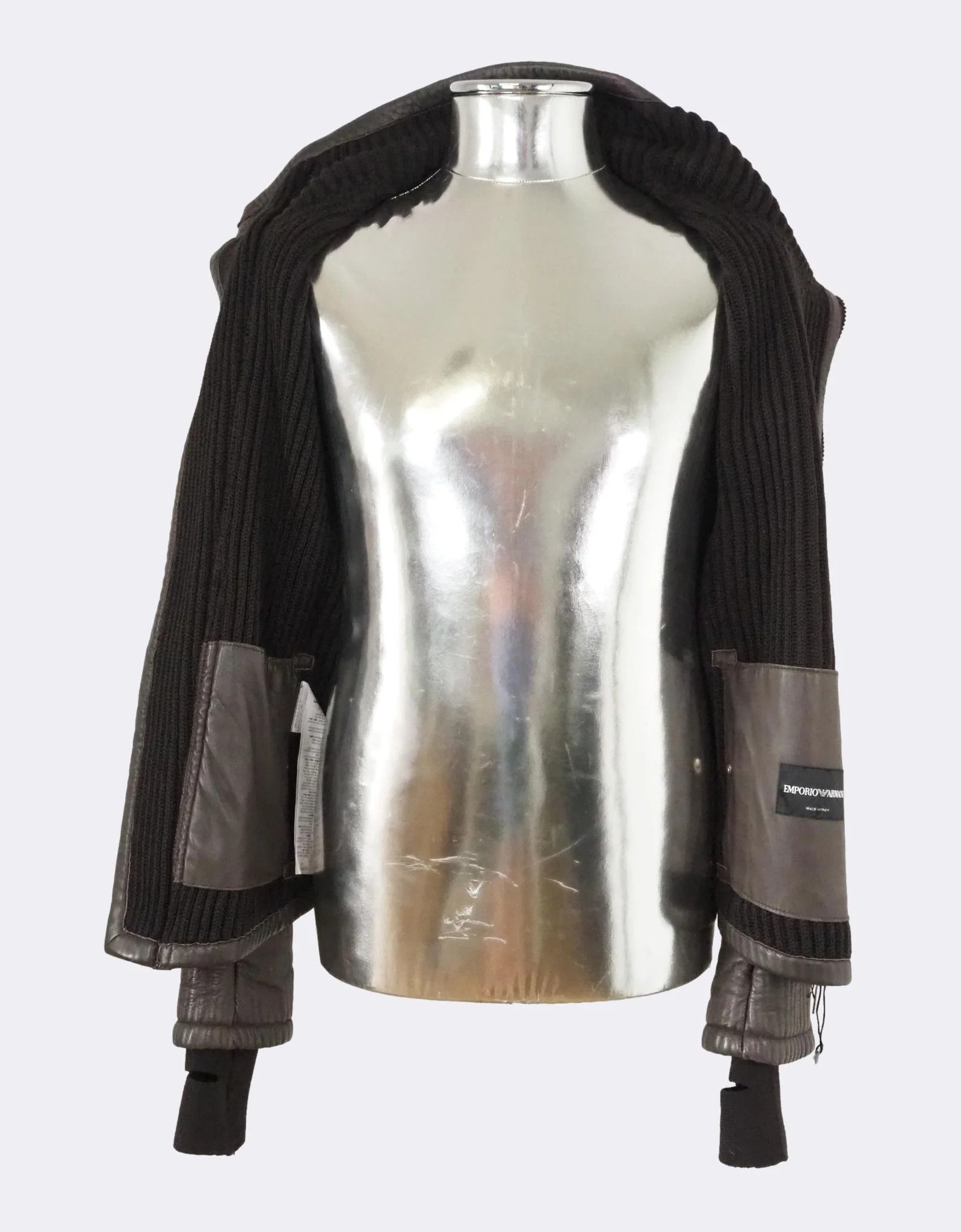 Emporio Armani Emporio Armani Ribbed Leather Jacket Wool Lining $2615 Size US M / EU 48-50 / 2 - 7 Thumbnail