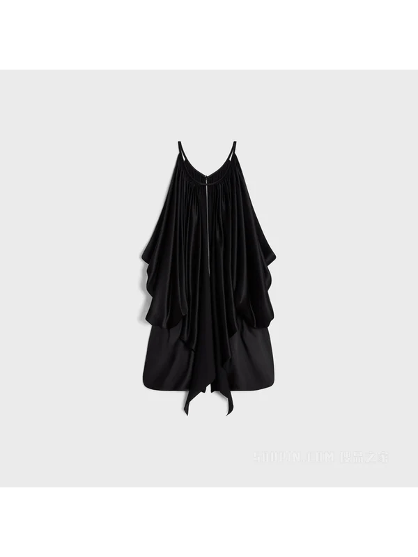 Celine o1bcso1str0526 2P36A346H Mini Dress in Black Size XS / US 0-2 / IT 36-38 - 1 Thumbnail