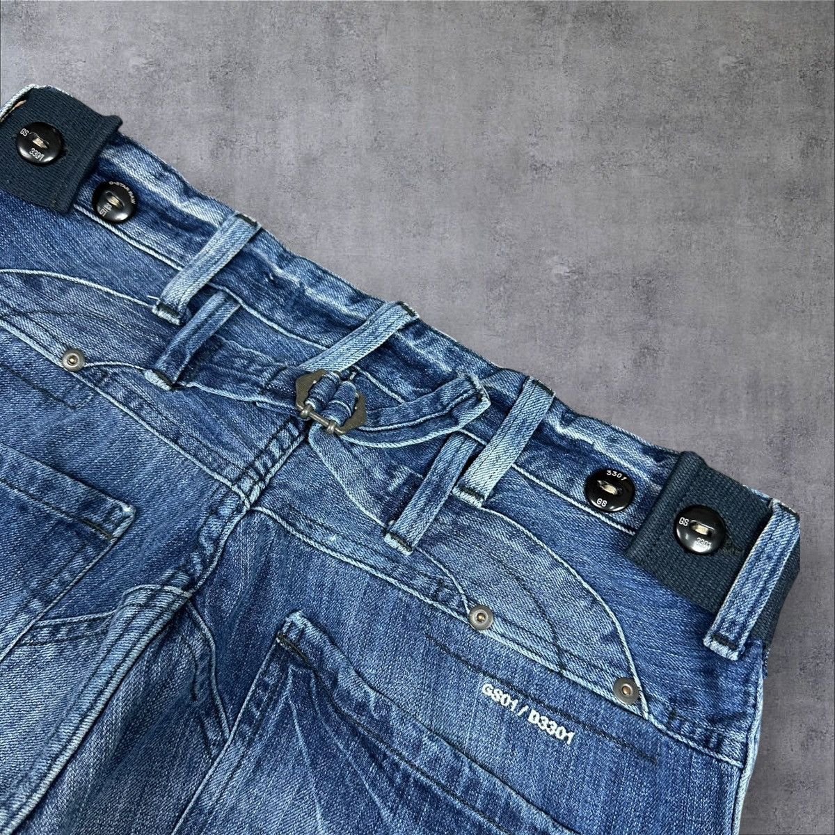 G-Star Vintage G star Raw 3301 Double Knee Biker Jeans Denim Pants Size US 32 / EU 48 - 6 Thumbnail