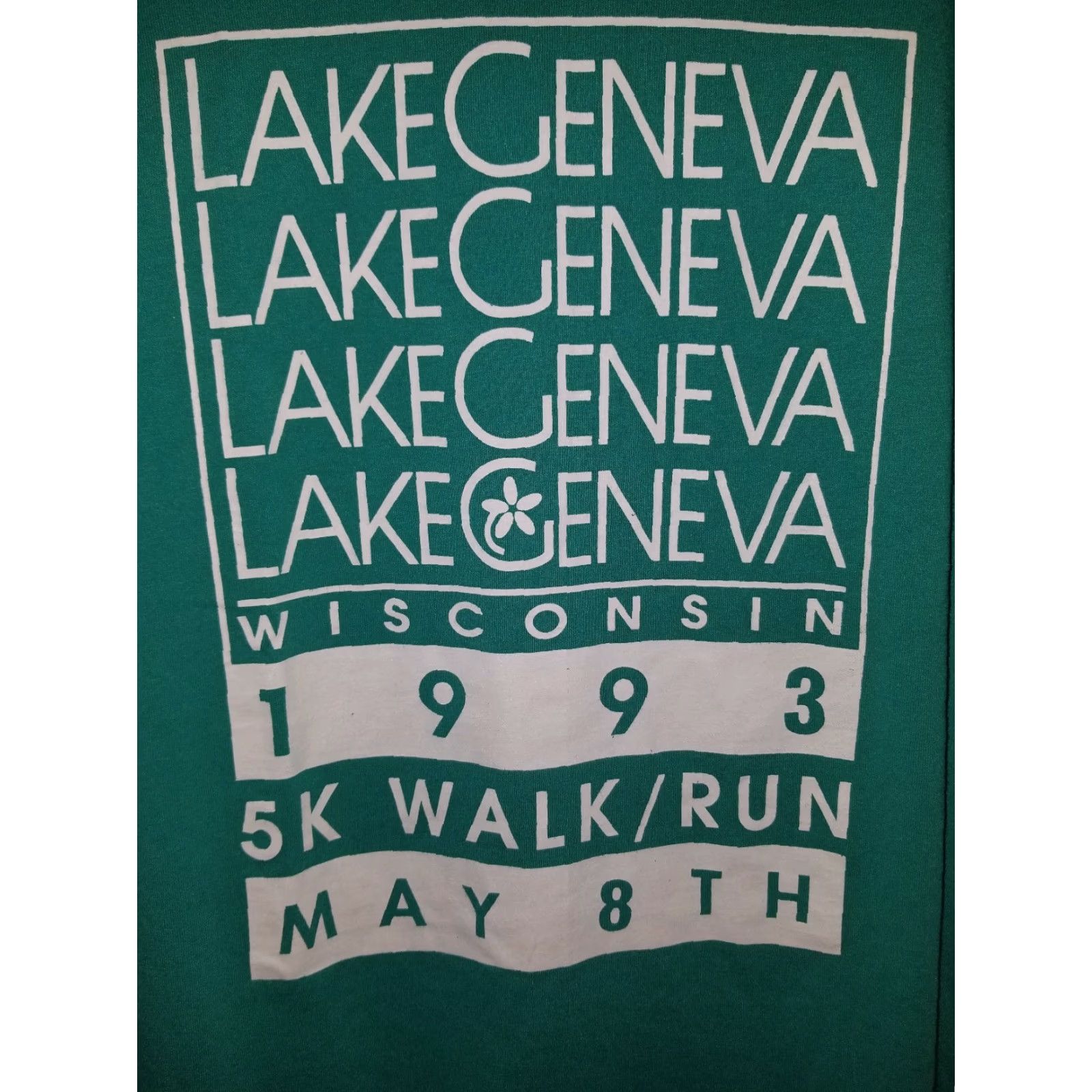 Fruit Of The Loom VINTAGE Fruit of the Loom Best 50/50 T-Shirt Mens XL Lake Geneva 1993 Blue Crew Neck Short Sleeve Graphic Tee Shirt Size US XL / EU 56 / 4 - 2 Thumbnail