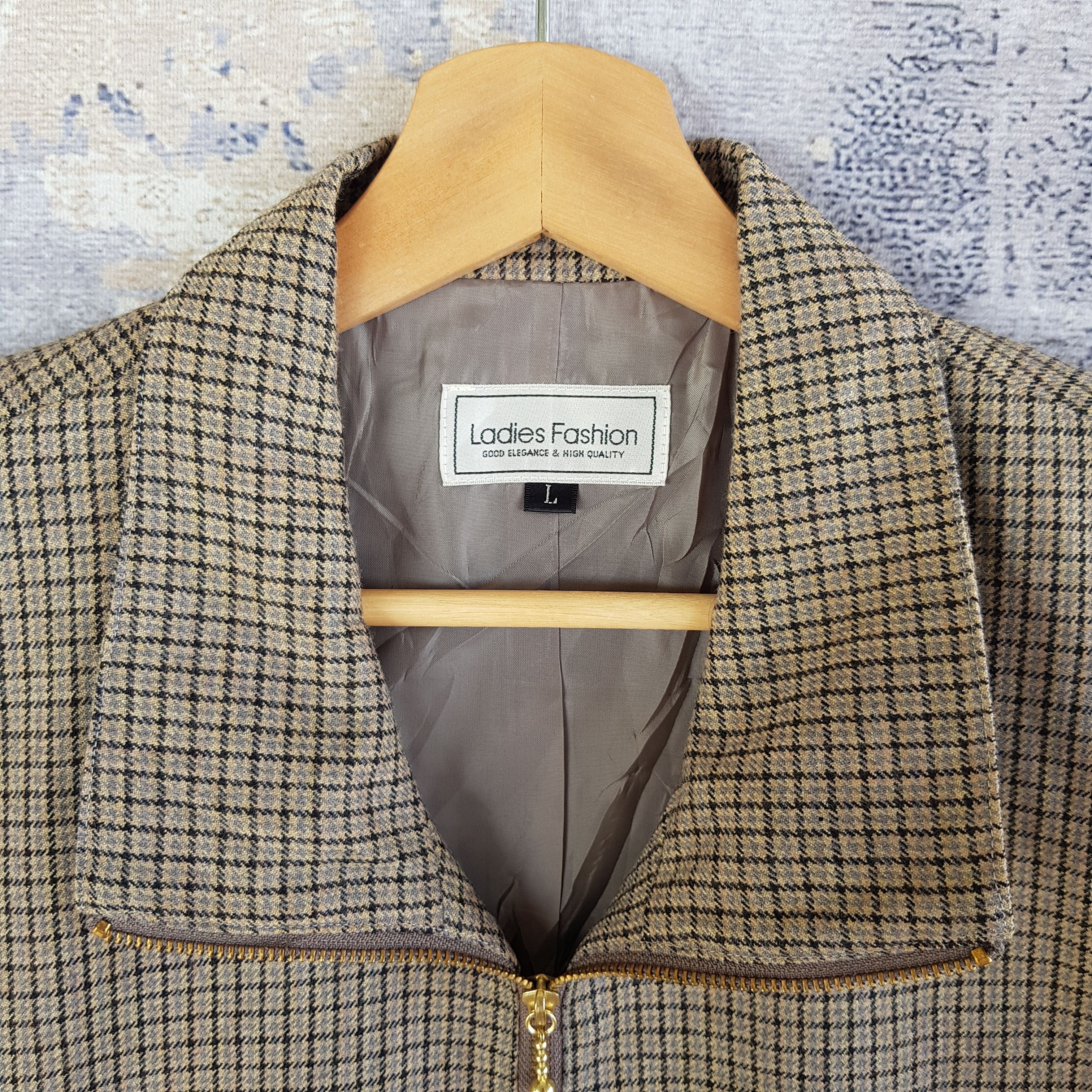 Vintage Vintage Japanese Tartan Plaid Wool Varsity Jacket Size US L / EU 52-54 / 3 - 4 Thumbnail
