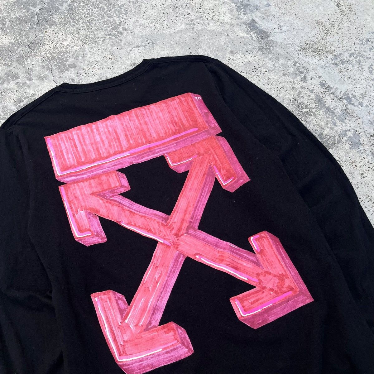 Off-White Off White Virgil Abloh Pink Marker Cross Design Longsleeve Size US S / EU 44-46 / 1 - 3 Thumbnail