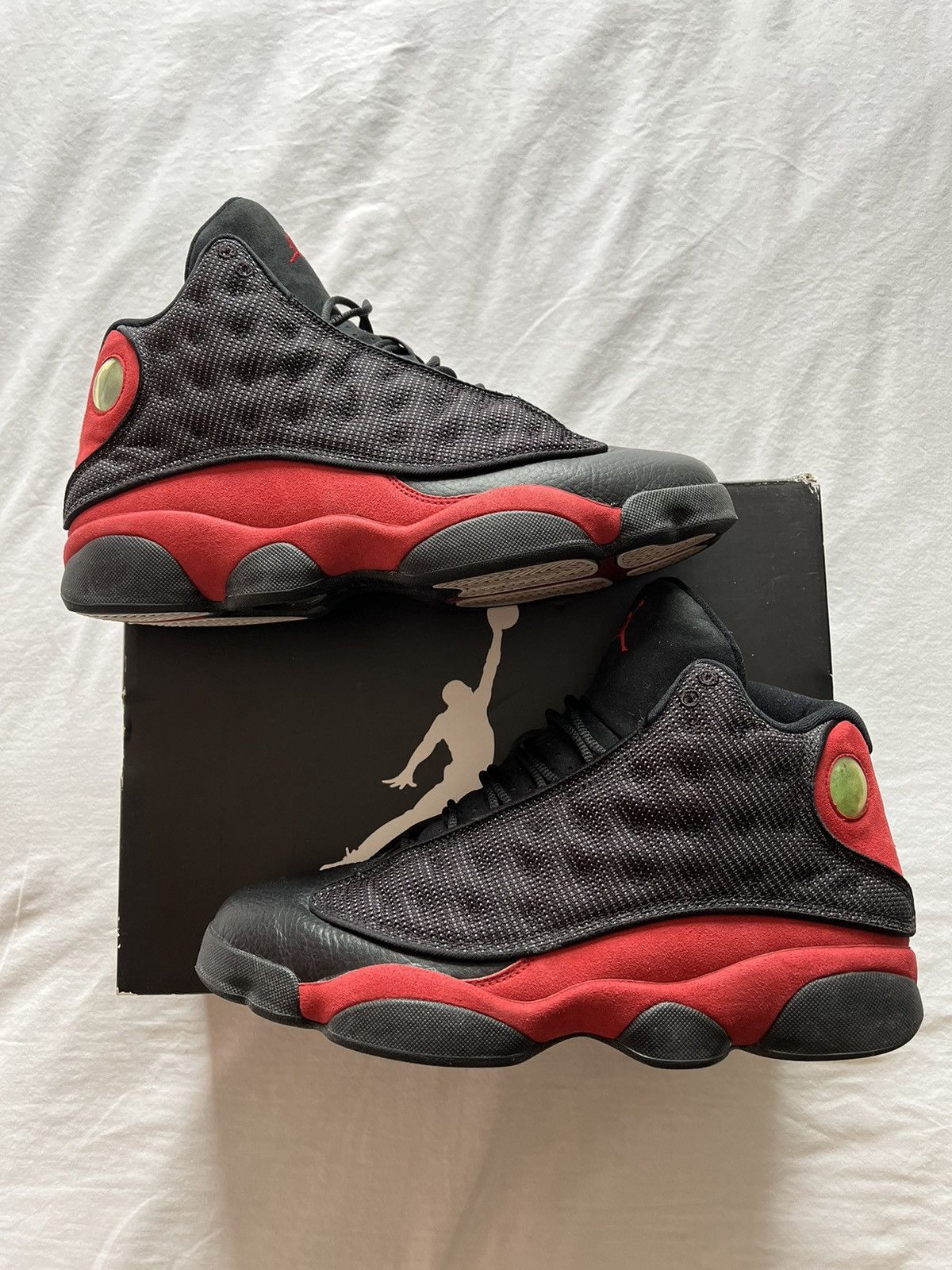 image of Jordan Brand 13 Retro Bred (2013) Shoes in Black/Red, Men's (Size 10)