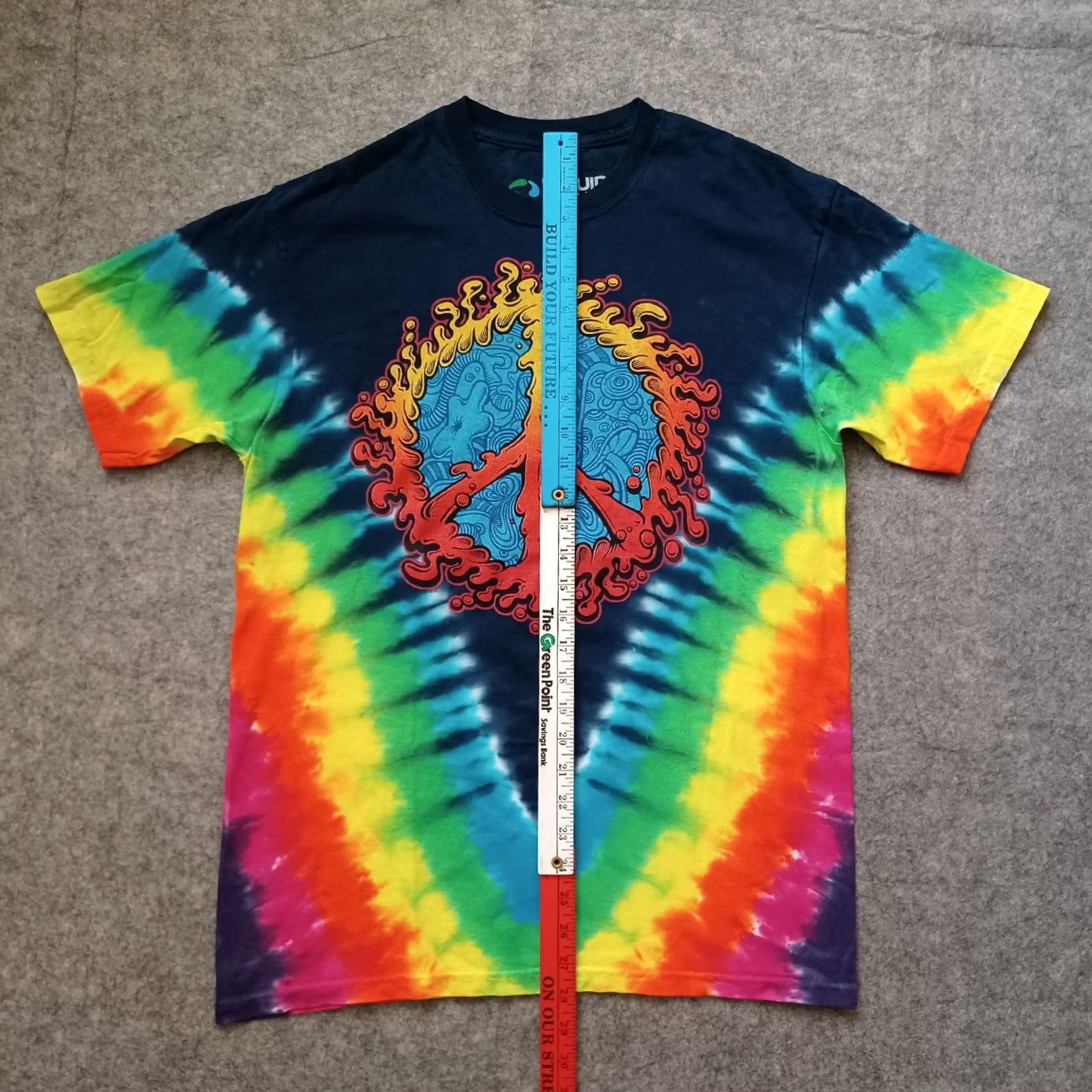Liquid Blue Liquid Blue Peace Amoeba T Shirt Mens Medium Multicolor Tie Dye Short Sleeve Size US M / EU 48-50 / 2 - 7 Thumbnail