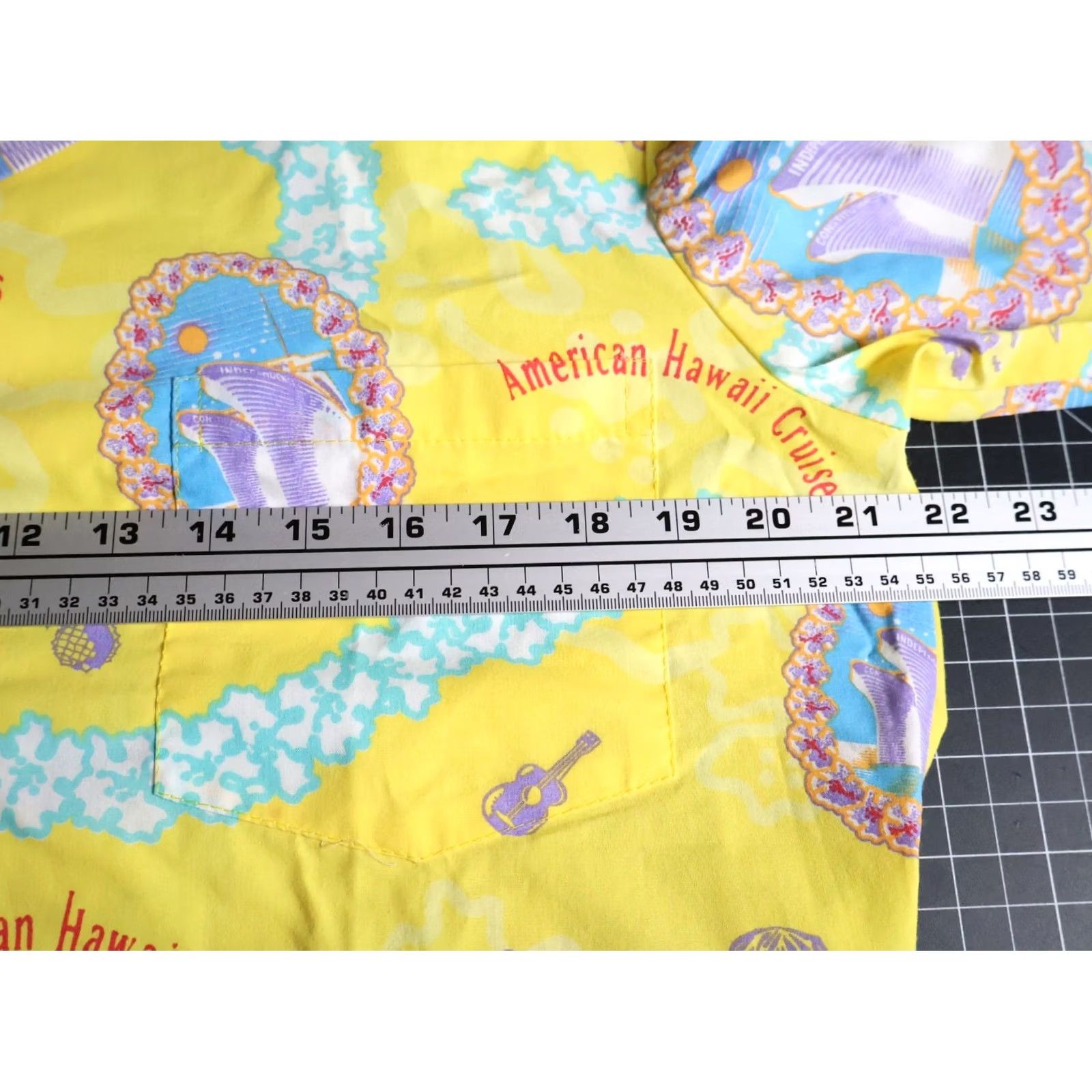 Vintage VINTAGE 80s Hawaiian Cruise Shirt Men Medium Yellow Camp Collar Aloha Nautical VTG Geometric Pattern Short Sleeve Adjustable Sun Ship Theme Womens? Size US M / EU 48-50 / 2 - 5 Thumbnail
