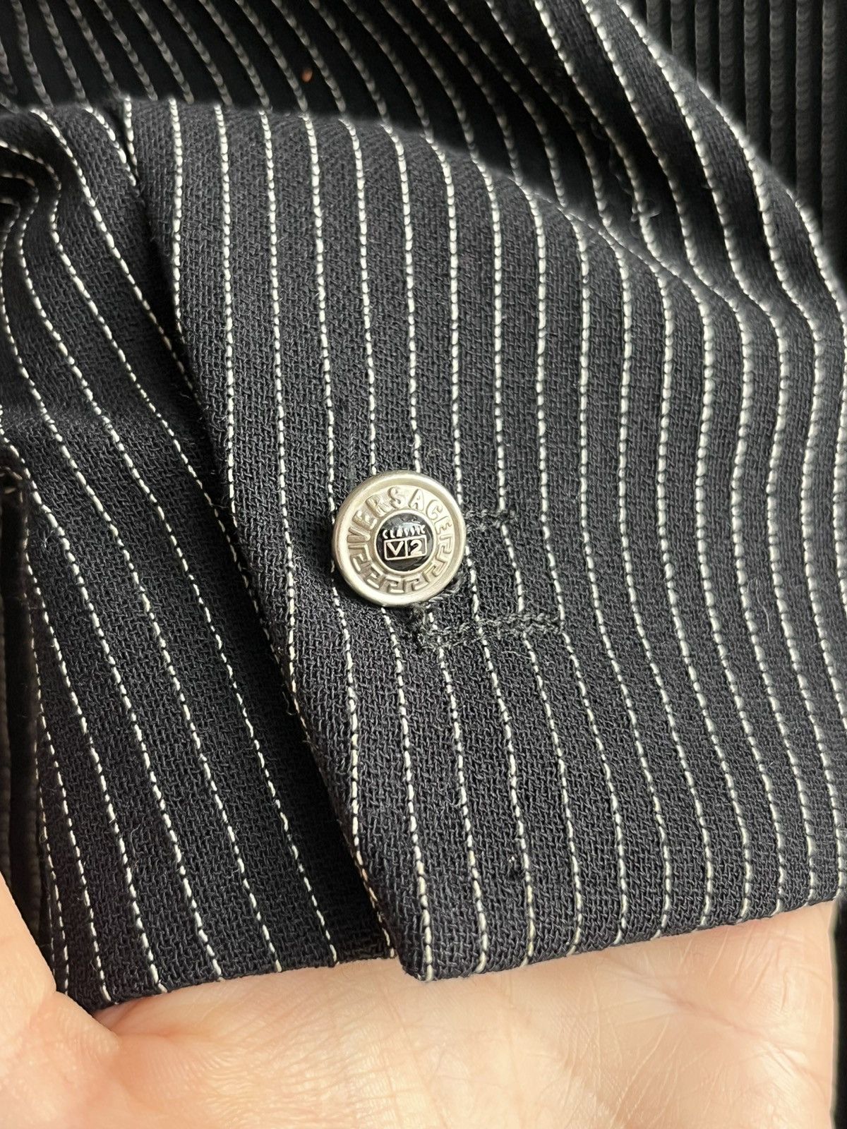 Versace Versace Classic V2 early 90s pinstripe wool blazer jacket Size 52R - 10 Thumbnail