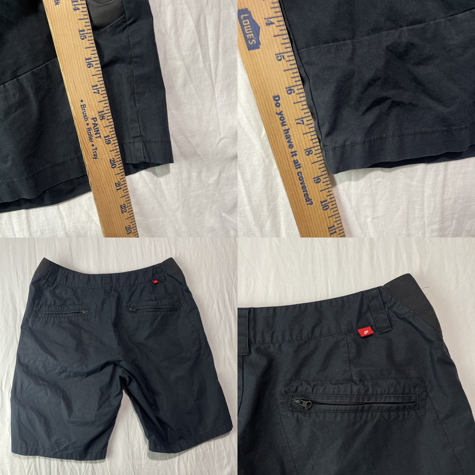 Nike Nike Shorts Mens Medium 32 Sportswear Woven 614632-010 Black Adult Button Fly Size US 31 - 8 Thumbnail